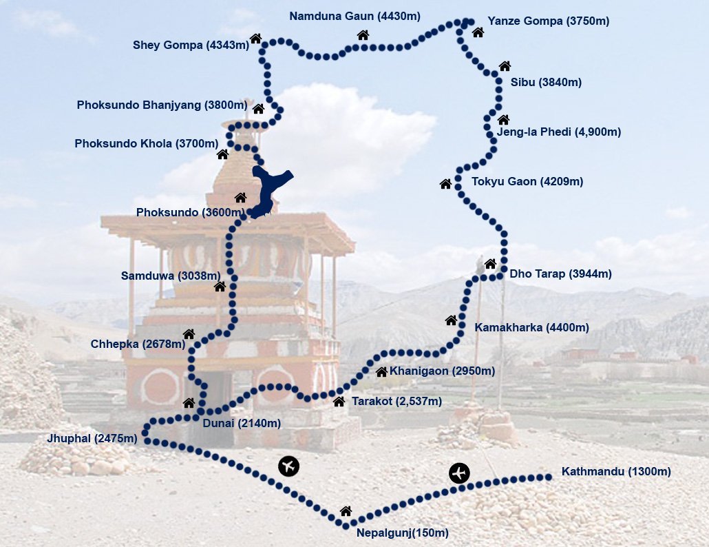 shey phoksundo trek map